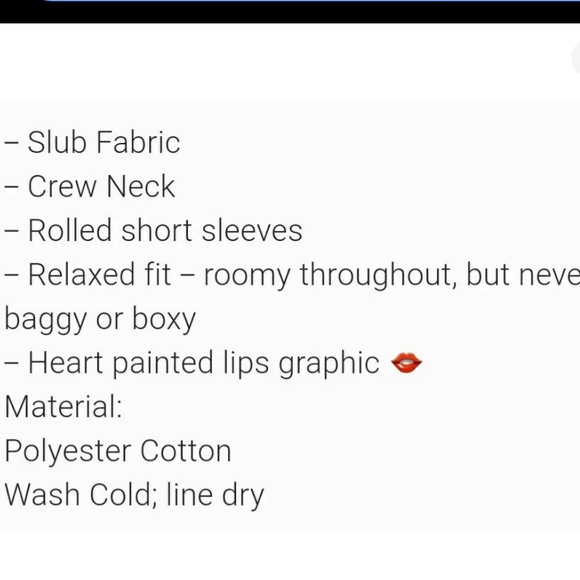 NWT TORRID Black Heart Lips Rolled Sleeve Crew Sz 2 - Picture 4 of 5